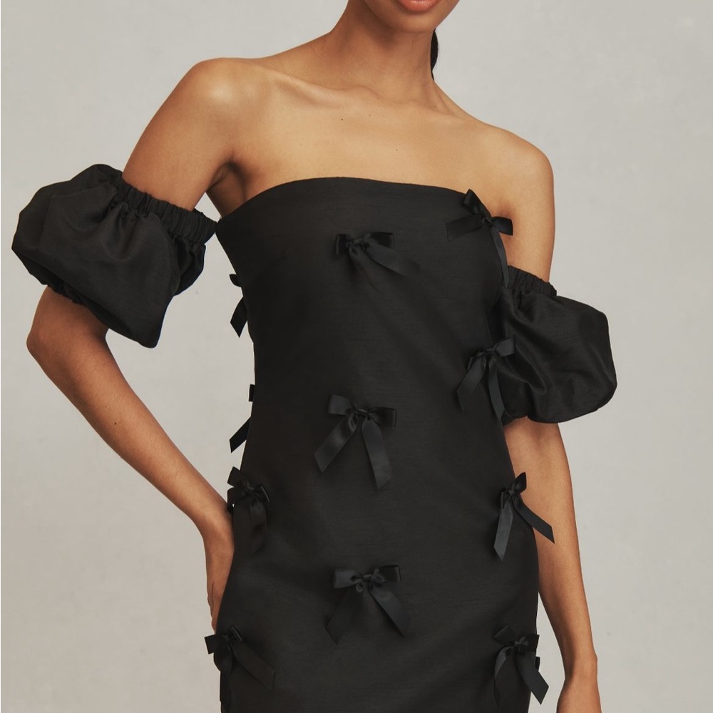 NWT Anthropologie Hutch Off-The-Shoulder Bow Mini Dress